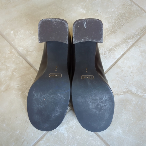 Vintage Y2K Coach Archival Espresso Fringe Patent Leather High Heel Loafers 7 - Picture 5 of 6